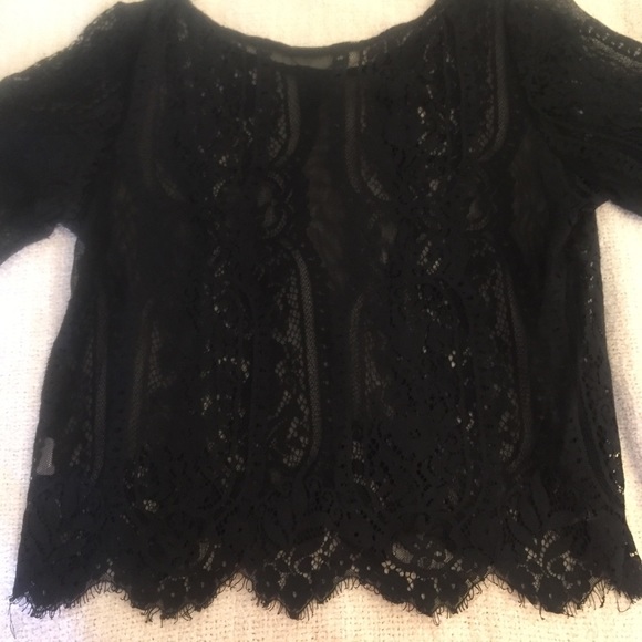 🚫SOLD🚫Sheer lace black top - Picture 2 of 4